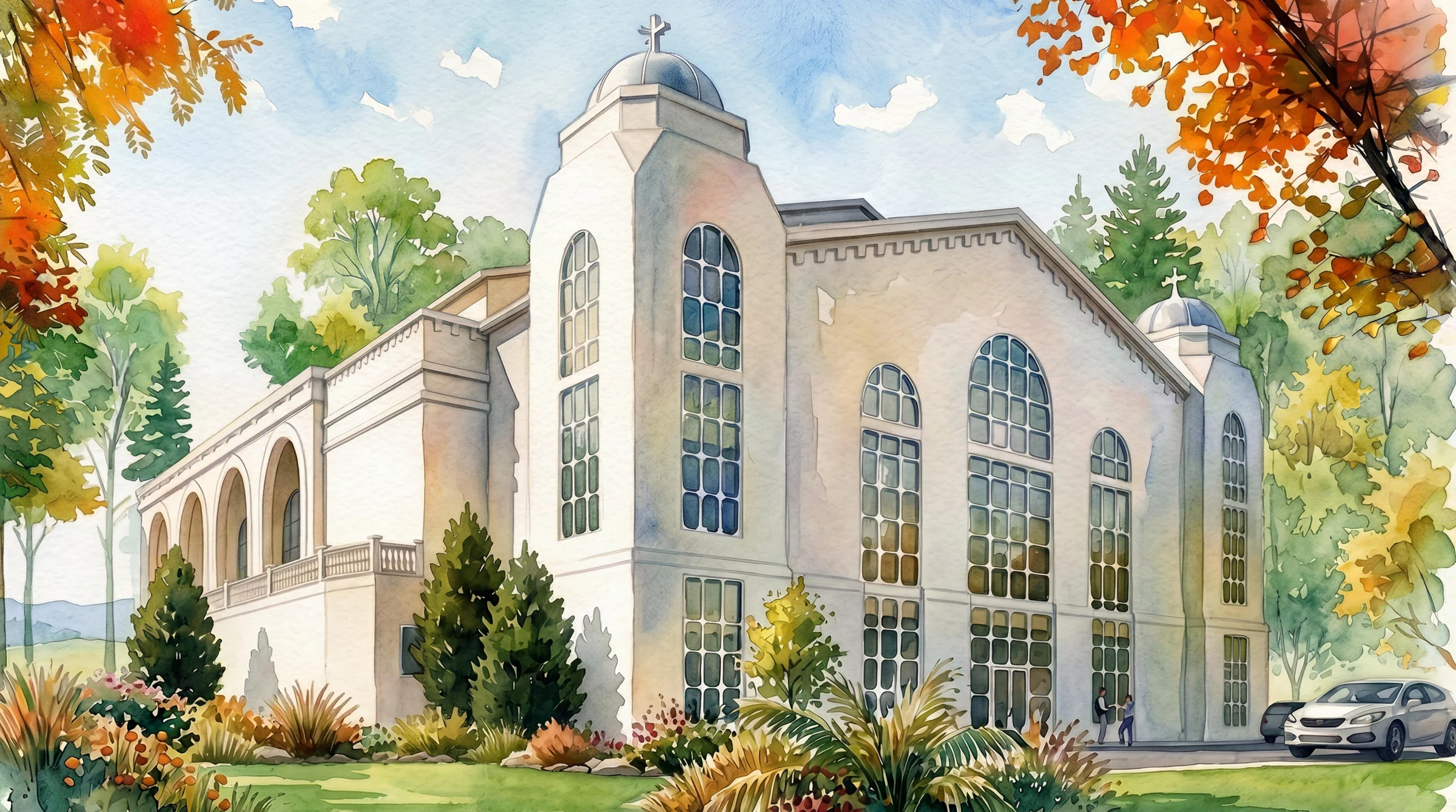 Architectural rendering of the planned St. Mary Coptic Orthodox Church building in Nashville